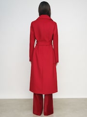 Reiss Red Lucia Double-Breasted Blindseam Coat Wool-Blend - Image 8 of 10