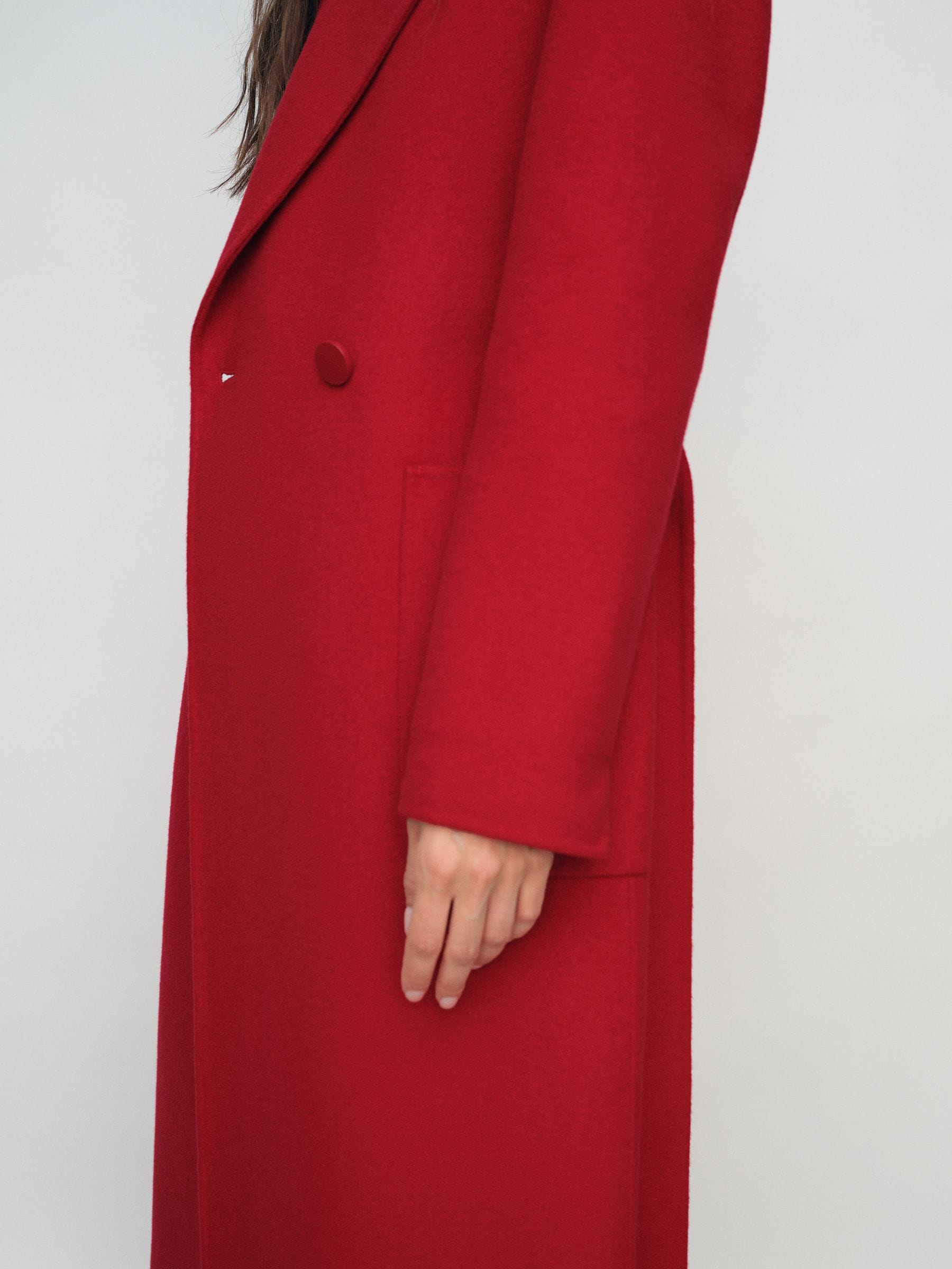 Buy Reiss Red Lucia Wool-Blend Double-Breasted Blindseam Coat from