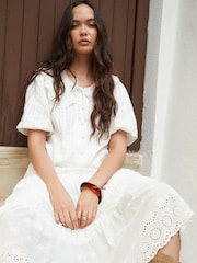 Another Sunday Broderie Tiered Pull On Midi Skirt - Bild 4 von 4