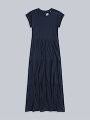 Animal Blue Womens Jersey Maxi Tiered Dress - Image 5 of 7
