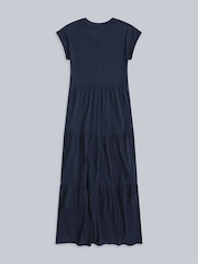 Animal Blue Womens Jersey Maxi Tiered Dress - Image 6 of 7