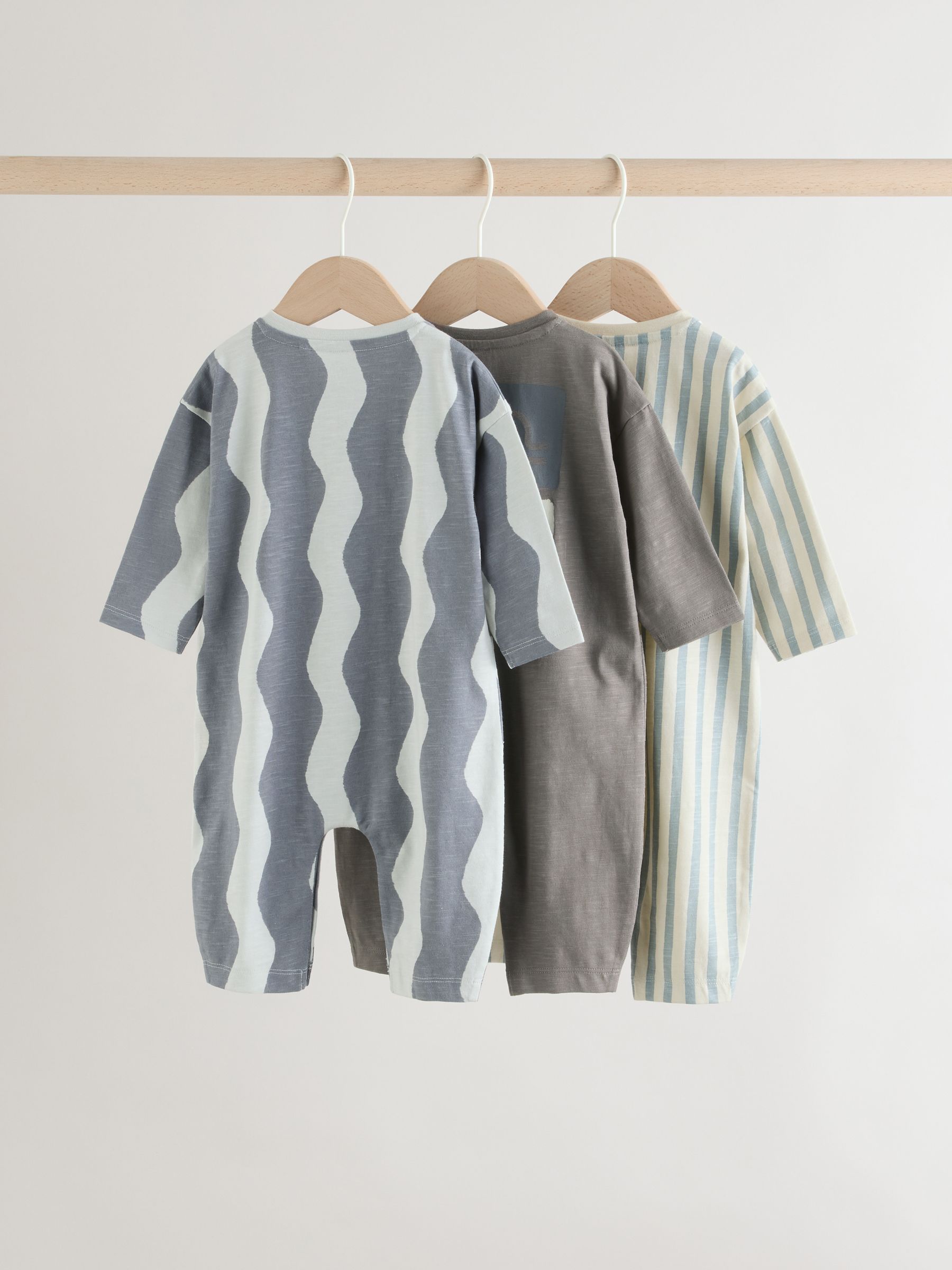Buy Grey Scandi Cactus Rompers 3 Pack from Next USA