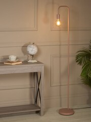 Searchlight Matt Pink Pylon Bulb Floor Lamp - Image 1 of 4