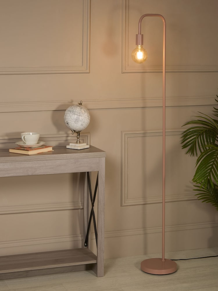 Searchlight Matt Pink Pylon Bulb Floor Lamp - Image 1 of 4