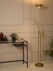 Searchlight Satin Brass Mother Child Carina Sol LED Dimmable Floor Lamp - Image 1 of 4