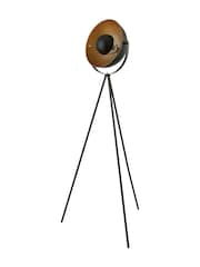 Searchlight Matt Black and Gold and White and Chrome Eclipse Tripod Floor Lamp - Image 3 of 4