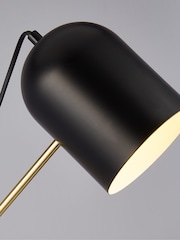 Searchlight Black and Gold and Marble Reed Marble Task Floor Lamp - Image 2 of 4