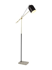 Searchlight Black and Gold and Marble Reed Marble Task Floor Lamp - Image 3 of 4