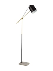 Searchlight Black and Gold and Marble Reed Marble Task Floor Lamp - Image 4 of 4