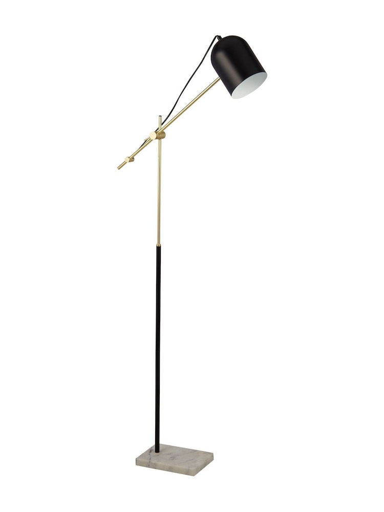 Searchlight Black and Gold and Marble Reed Marble Task Floor Lamp - Image 4 of 4