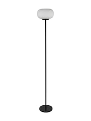 Searchlight Matt Black and White Perla Floor Lamp Opal Ribbed Glass - Image 4 of 4