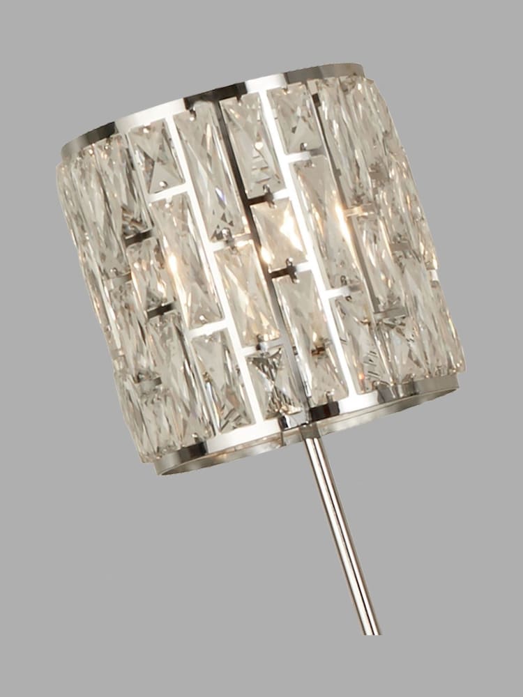 Searchlight Chrome and Clear Jenny Floor Lamp Crystal Glass - Image 1 of 4
