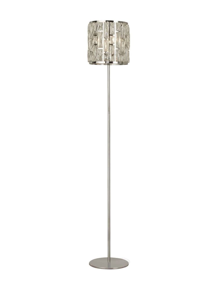 Searchlight Chrome and Clear Jenny Floor Lamp Crystal Glass - Image 2 of 4