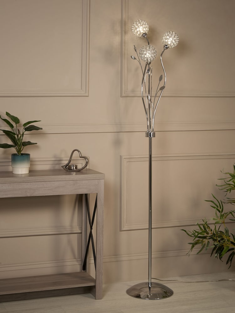 Searchlight Chrome Bouquet 3Lt Floor Lamp - Image 1 of 3