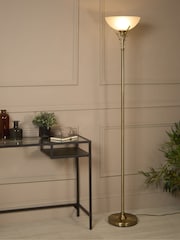 Searchlight Antique Brass Carriden Floor Lamp Acid Glass - Image 1 of 4