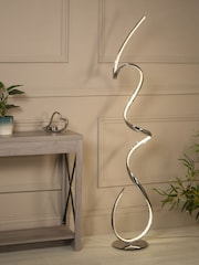 Searchlight Chrome and Clear Ribbon LED Floor Lamp - Image 1 of 4