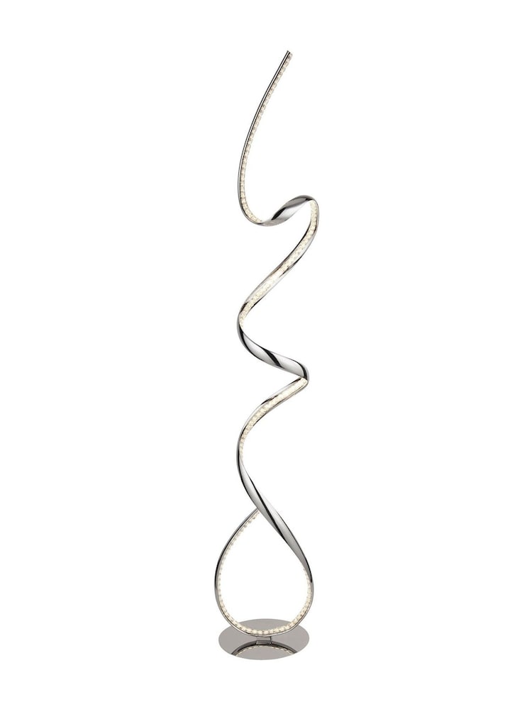 Searchlight Chrome and Clear Ribbon LED Floor Lamp - Image 2 of 4