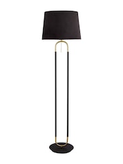 Searchlight Matt Black and Satin Brass and Black Simone Floor Lamp - Image 3 of 4
