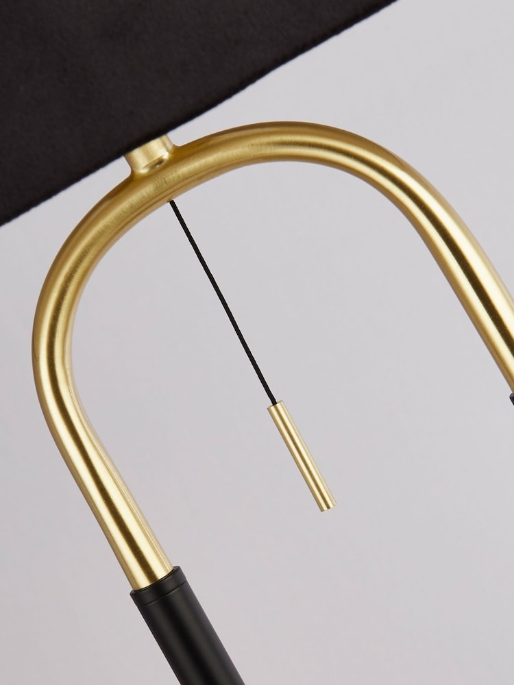 Searchlight Matt Black and Satin Brass and Black Simone Floor Lamp - Image 4 of 4