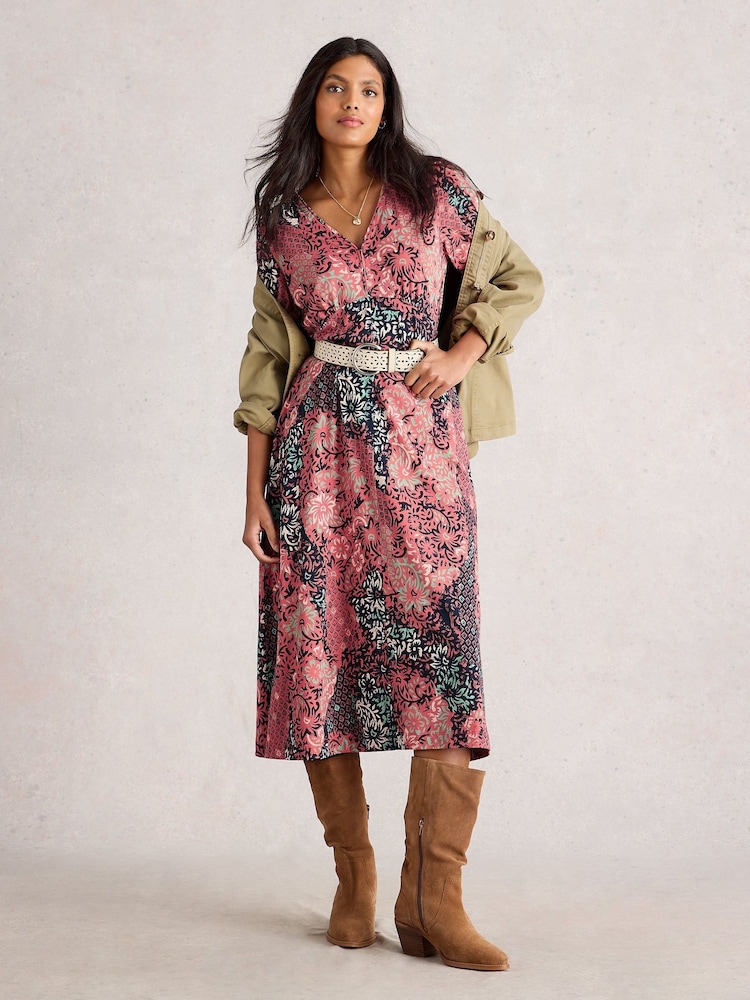 White Stuff Pink Megan Jersey Dress - Image 1 of 6