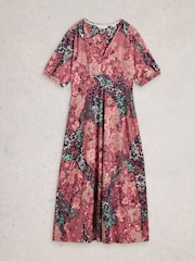 White Stuff Pink Megan Jersey Dress - Image 5 of 6