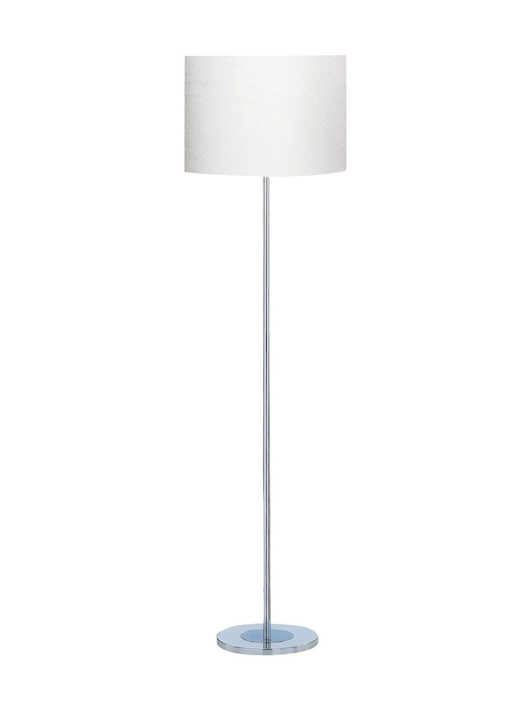 Searchlight Chrome and Satin Silver Ruem Floor Lamp - Image 2 of 4