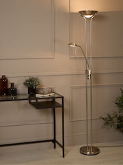Searchlight Satin Silver and Clear and Frosted Mother and Child Carina and Sol Floor Lamp - Image 1 of 4