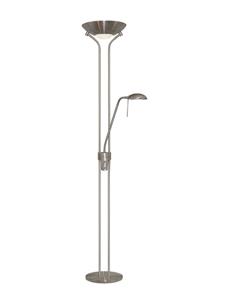 Searchlight Satin Silver and Clear and Frosted Mother and Child Carina and Sol Floor Lamp - Image 2 of 4