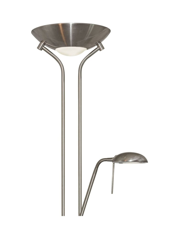 Searchlight Satin Silver and Clear and Frosted Mother and Child Carina and Sol Floor Lamp - Image 4 of 4