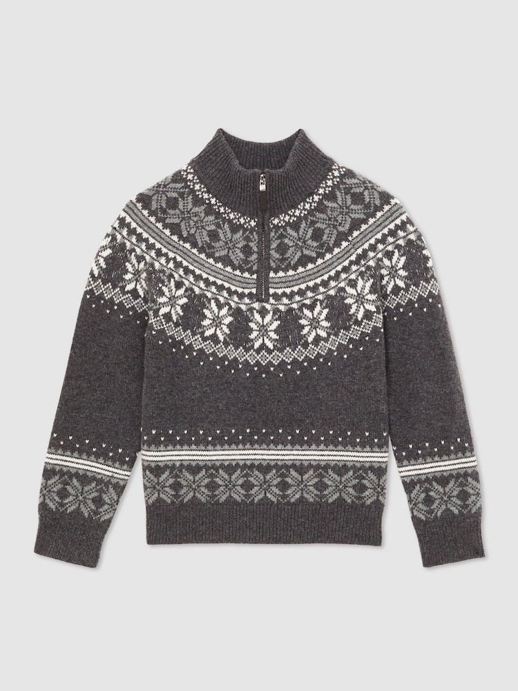 Reiss Dark Grey/Off White Perth Jumper - Image 2 of 5 Reiss Dark Grey/Off White Perth Jumper - Image 2 of 5