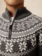 Reiss Dark Grey/Off White Perth Jumper - Image 4 of 5