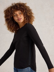 White Stuff Black Clara Long Sleeve T-Shirt - Image 4 of 6