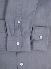 Reiss Airforce Blue Ruban Linen Button-Through Shirt - Image 6 of 6