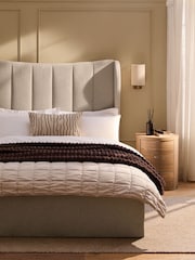 Tweedy Plain Light Natural Extra Deep Grace Upholstered Ottoman Storage Bed Frame - Image 1 of 11