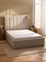 Tweedy Plain Light Natural Extra Deep Grace Upholstered Ottoman Storage Bed Frame - Image 2 of 11