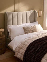 Tweedy Plain Light Natural Extra Deep Grace Upholstered Ottoman Storage Bed Frame - Image 5 of 11