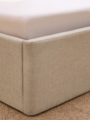 Tweedy Plain Light Natural Extra Deep Grace Upholstered Ottoman Storage Bed Frame - Image 6 of 11