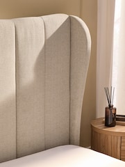 Tweedy Plain Light Natural Extra Deep Grace Upholstered Ottoman Storage Bed Frame - Image 7 of 11