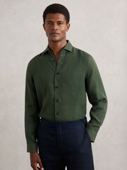 Reiss Kale Green Ruban Shirt - Image 1 of 6