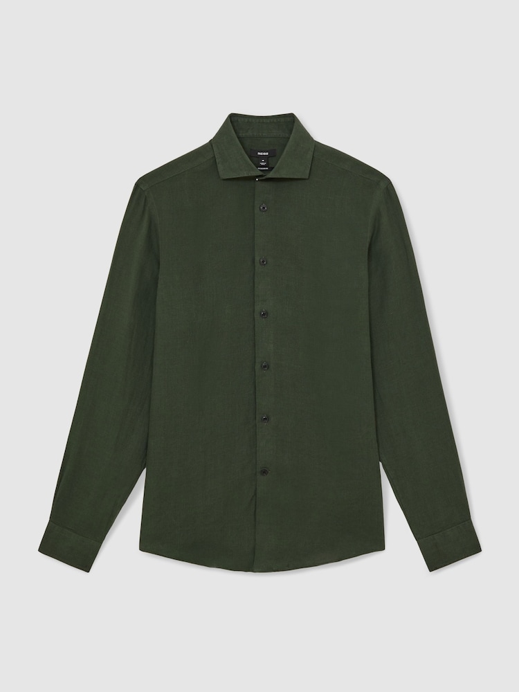 Reiss Kale Green Ruban Shirt - Image 2 of 6