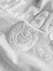 self. Grey Embroidered Slogan Longline Sweatshirt - Image 3 of 3