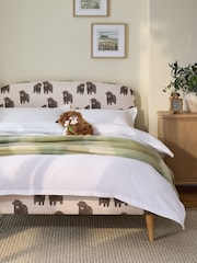 Linen Look Hamish Cow Matson Upholstered Bed Frame - Image 1 of 5