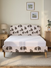 Linen Look Hamish Cow Matson Upholstered Bed Frame - Image 2 of 5