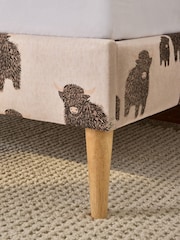 Linen Look Hamish Cow Matson Upholstered Bed Frame - Image 4 of 5