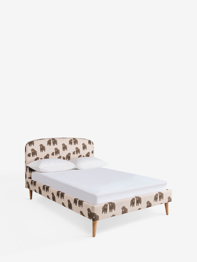 Linen Look Hamish Cow Matson Wooden Bed Frame - Image 8 of 8