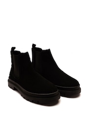 Off The Hook Black Harrison Suede Leather Formal Chelsea Boots - Image 1 of 6