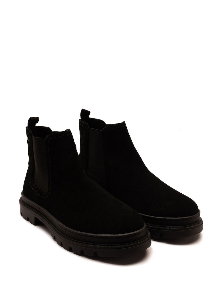 Off The Hook Black Harrison Suede Leather Formal Chelsea Boots - Image 1 of 6