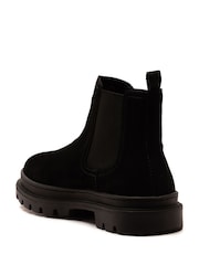 Off The Hook Black Harrison Suede Leather Formal Chelsea Boots - Image 3 of 6