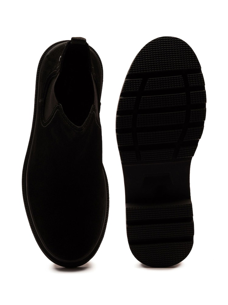 Off The Hook Black Harrison Suede Leather Formal Chelsea Boots - Image 6 of 6
