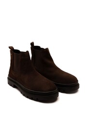Off The Hook Brown Harrison Suede Leather Formal Chelsea Boots - Image 1 of 6